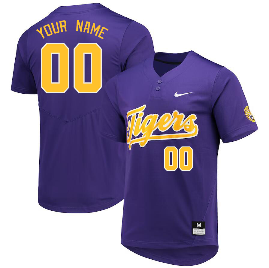Custom LSU Tigers Name And Number College Baseball Jerseys Stitched-Purple